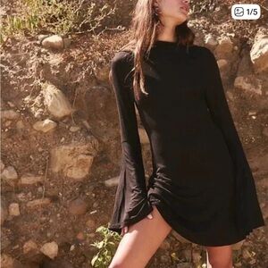 Free People Black Long Sleeve Dress